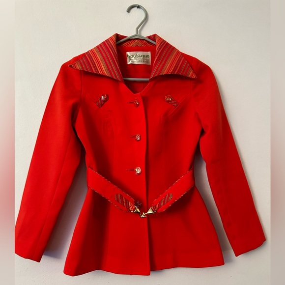 70’s Vintage Red two-piece suit - Picture 6 of 8